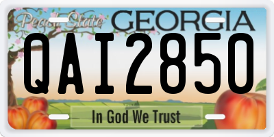 GA license plate QAI2850