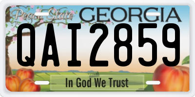 GA license plate QAI2859