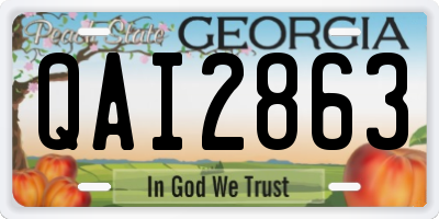 GA license plate QAI2863