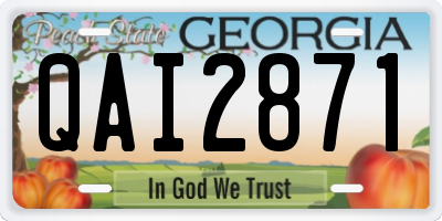 GA license plate QAI2871
