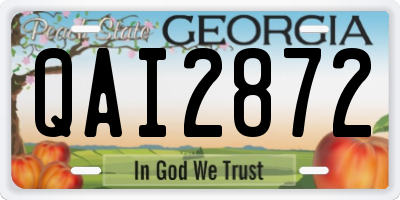 GA license plate QAI2872