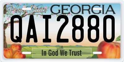 GA license plate QAI2880