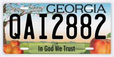 GA license plate QAI2882