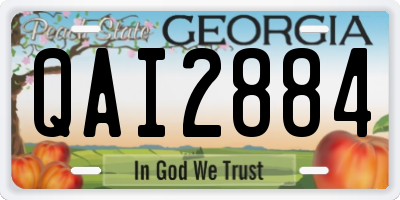 GA license plate QAI2884