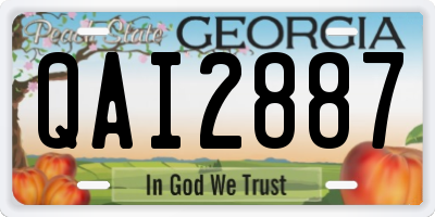 GA license plate QAI2887