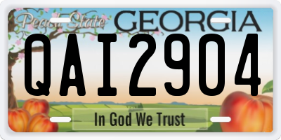 GA license plate QAI2904