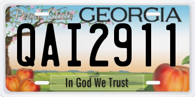 GA license plate QAI2911