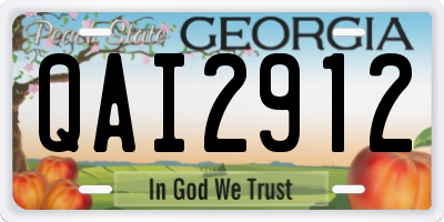 GA license plate QAI2912
