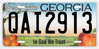 GA license plate QAI2913