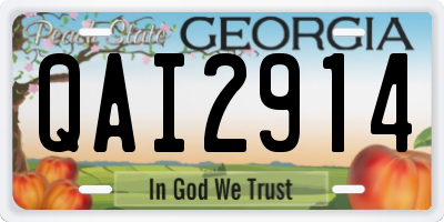 GA license plate QAI2914