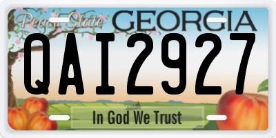 GA license plate QAI2927
