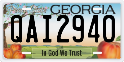 GA license plate QAI2940