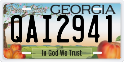 GA license plate QAI2941