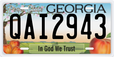 GA license plate QAI2943