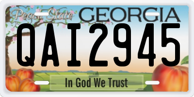 GA license plate QAI2945