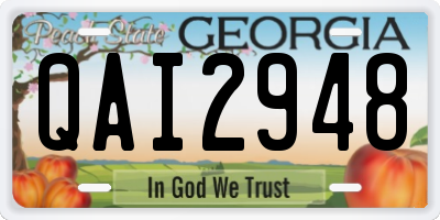 GA license plate QAI2948
