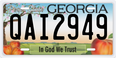 GA license plate QAI2949