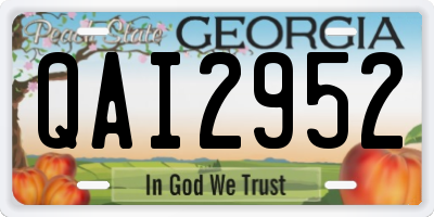GA license plate QAI2952
