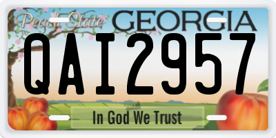 GA license plate QAI2957
