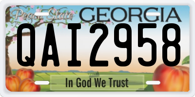 GA license plate QAI2958