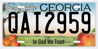 GA license plate QAI2959