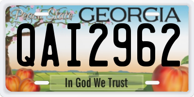 GA license plate QAI2962
