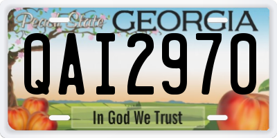 GA license plate QAI2970