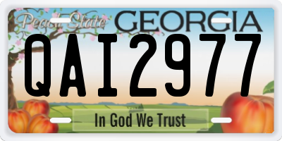 GA license plate QAI2977