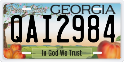 GA license plate QAI2984