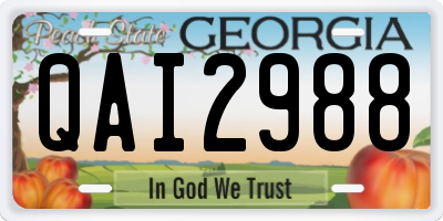 GA license plate QAI2988