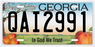 GA license plate QAI2991