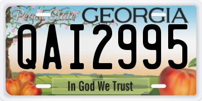 GA license plate QAI2995