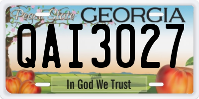 GA license plate QAI3027