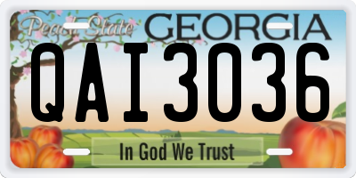 GA license plate QAI3036