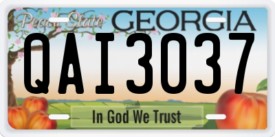 GA license plate QAI3037
