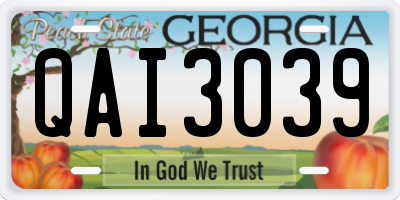 GA license plate QAI3039