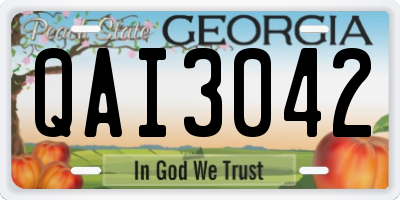 GA license plate QAI3042