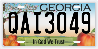GA license plate QAI3049