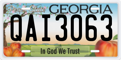 GA license plate QAI3063