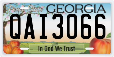 GA license plate QAI3066