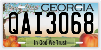 GA license plate QAI3068
