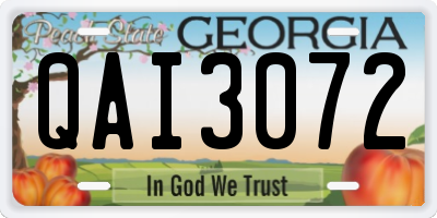 GA license plate QAI3072