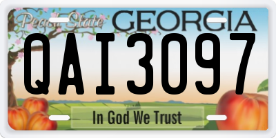 GA license plate QAI3097