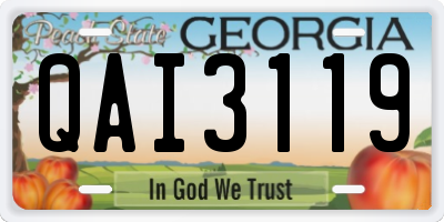 GA license plate QAI3119