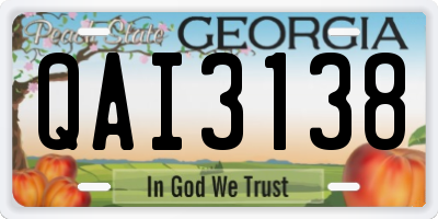GA license plate QAI3138