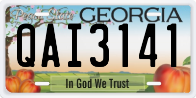 GA license plate QAI3141