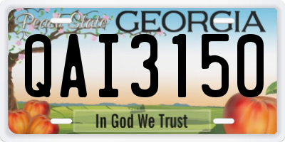 GA license plate QAI3150