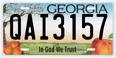 GA license plate QAI3157