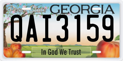 GA license plate QAI3159