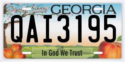 GA license plate QAI3195